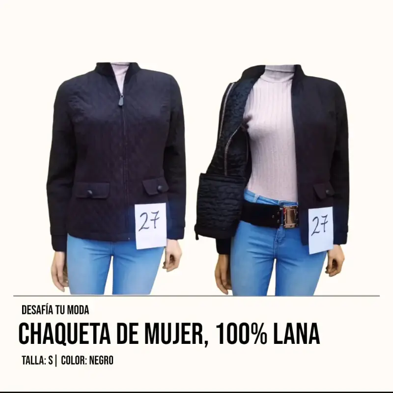 Chaqueta mujer 100% algodon negra