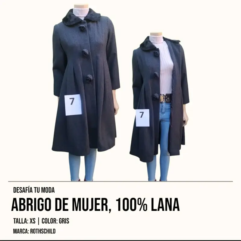 Abrigo de lana gris mujer