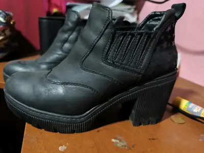 Botines negros de cuero Caterpillar - miniatura 3