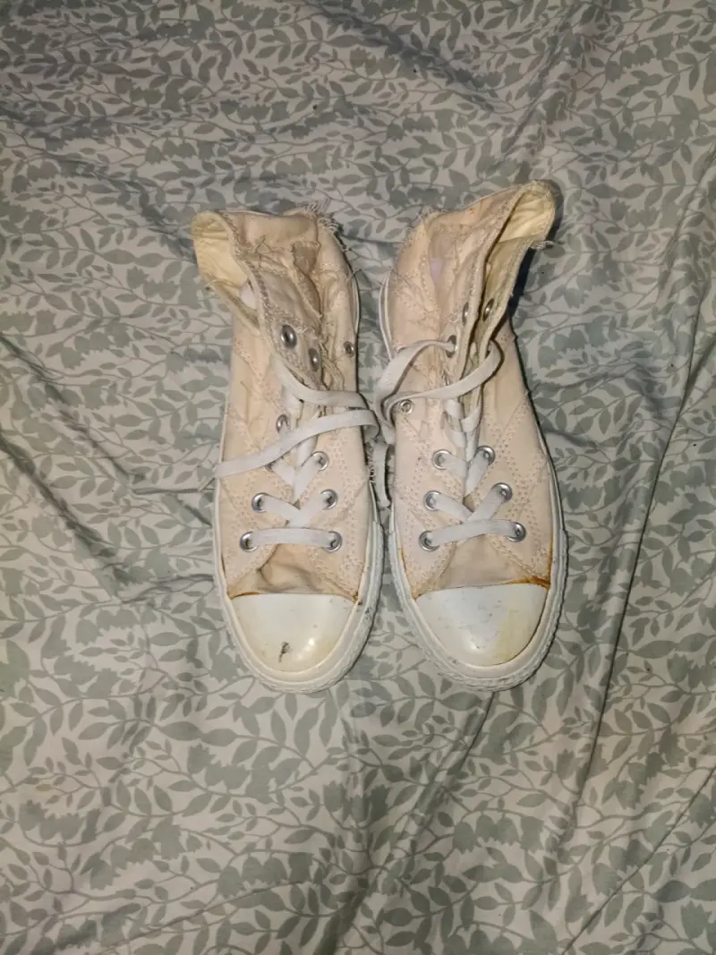 Zapatillas altas beige usadas - 1