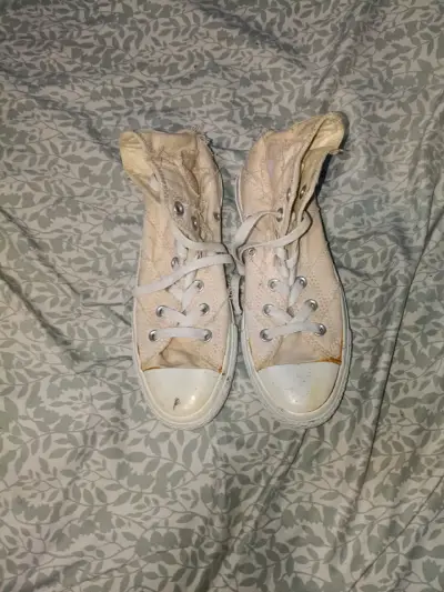 Zapatillas altas beige usadas - miniatura 1