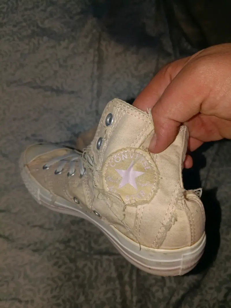 Zapatillas altas beige usadas - 3