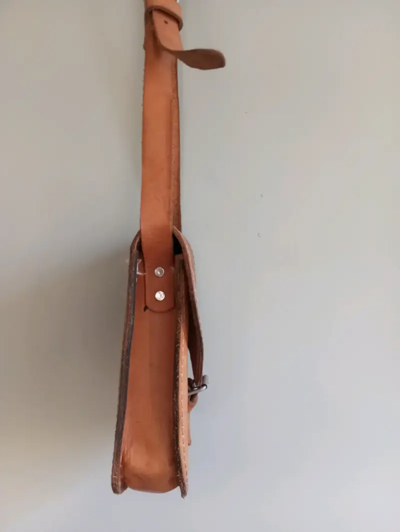 Cartera cuero natural artesanal café - 4