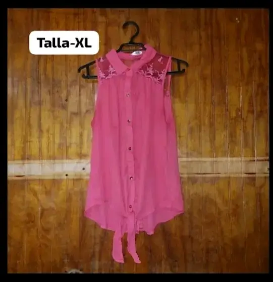 Blusa sin mangas rosa XL