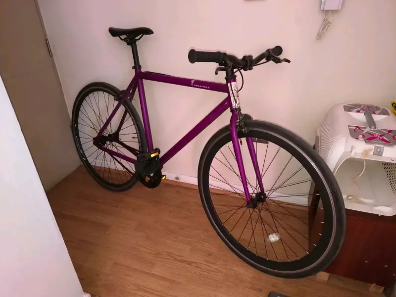 Bicicleta fixie morada - 1