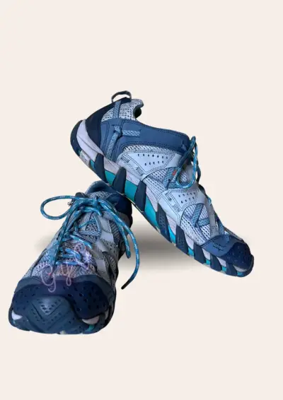 Zapatillas deportivas grises y azules waterpro - miniatura 2