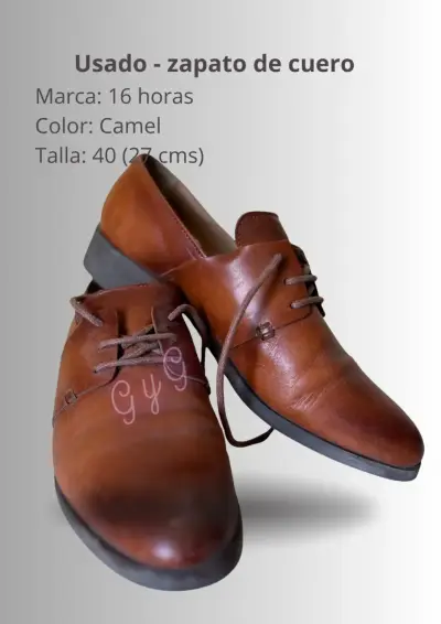 Zapatos de cuero camel usados - miniatura 1