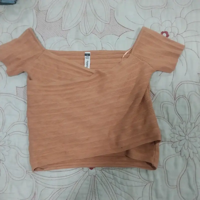 Top off-shoulder color terracota - 1