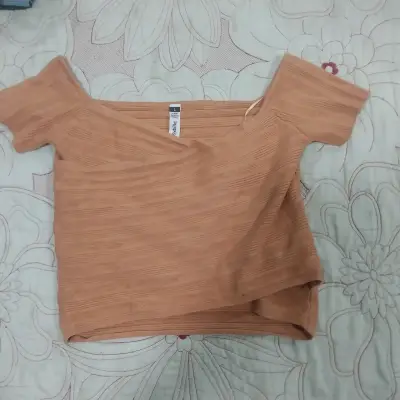 Top off-shoulder color terracota - miniatura 1