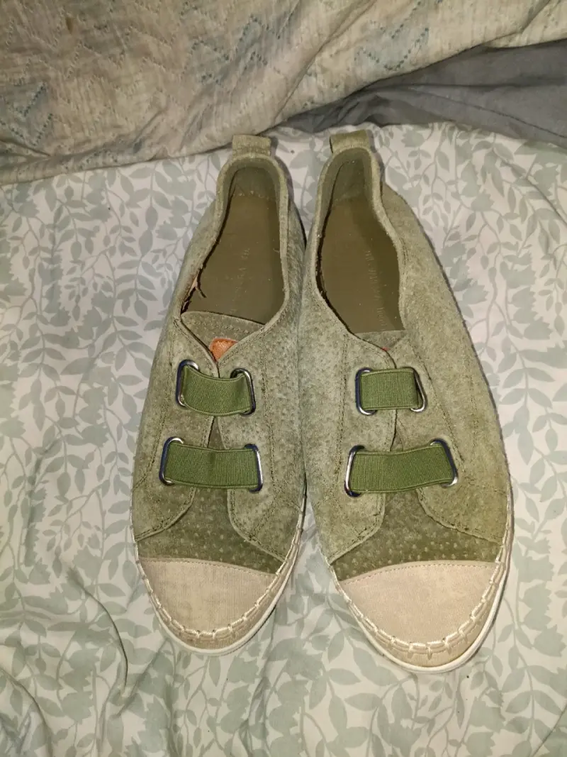 Zapatos verdes casuales de lona - 1