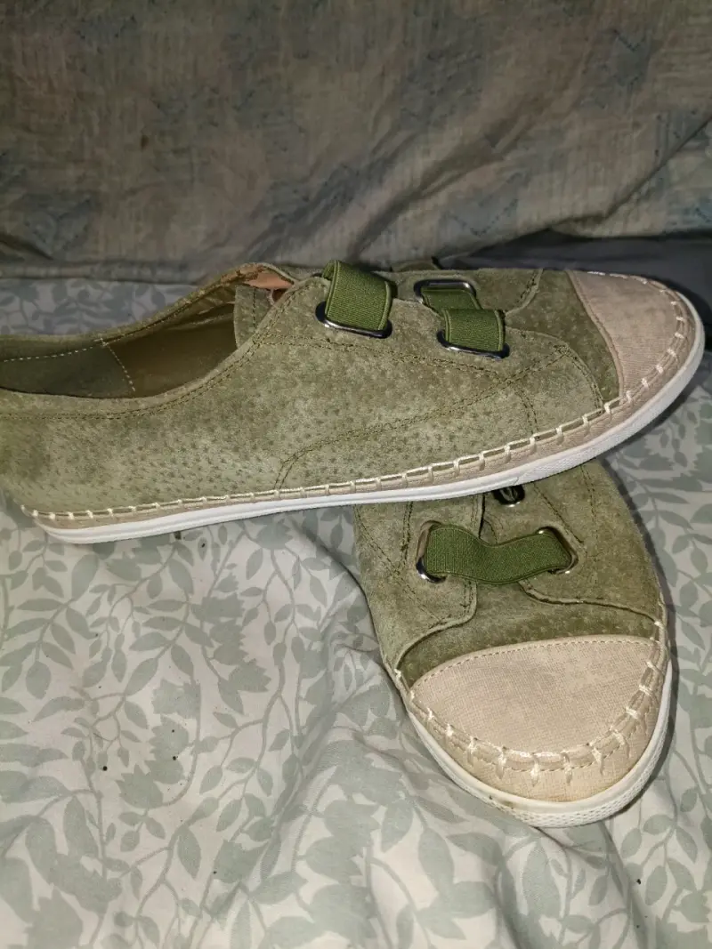Zapatos verdes casuales de lona - 2