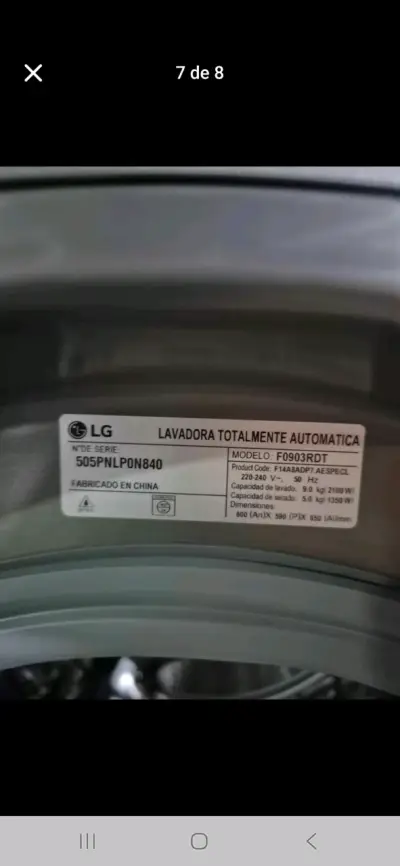 Lavadora automática LG 9kg - miniatura 7