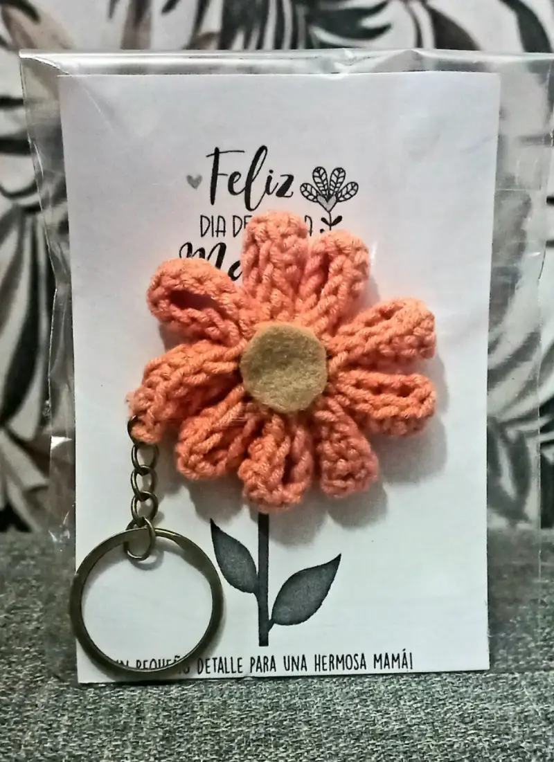 Llavero flor eterna tejida - 3