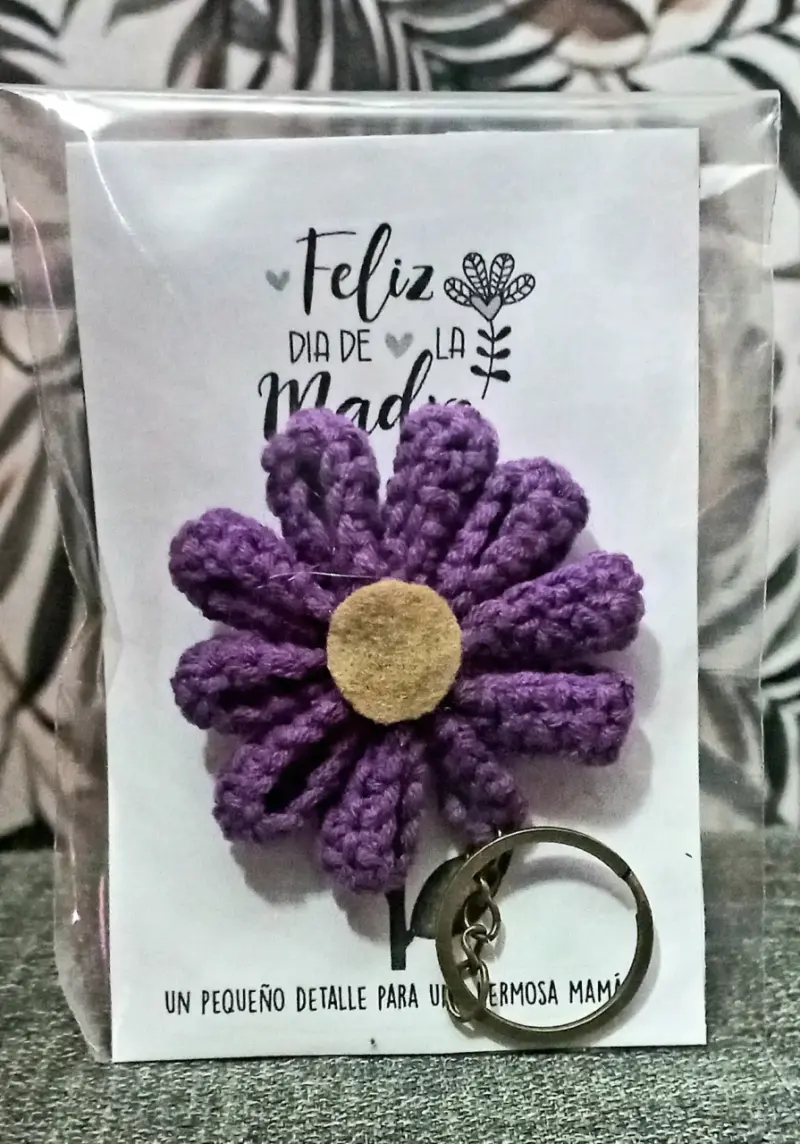 Llavero flor eterna tejida - 4