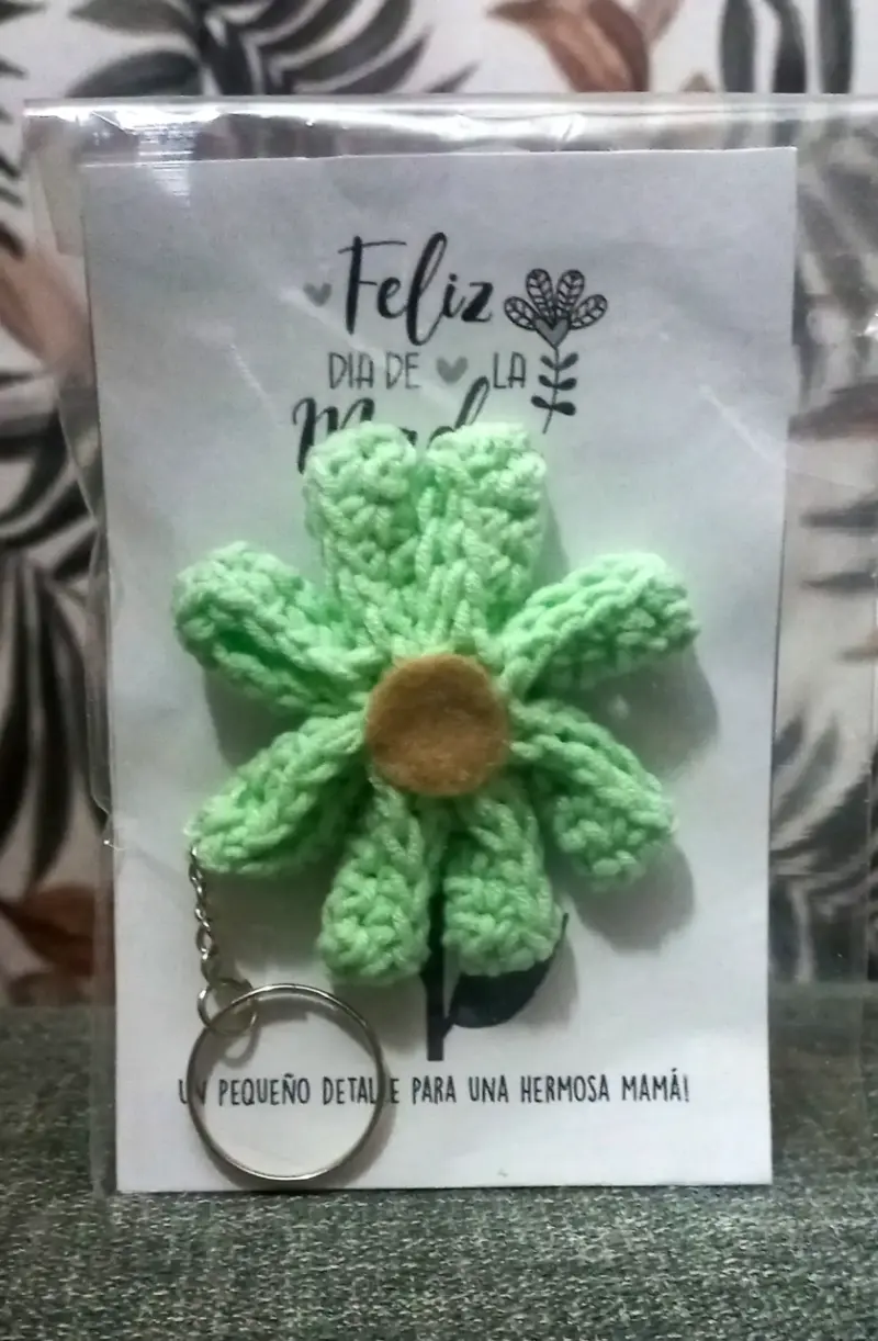 Llavero flor eterna tejida - 5