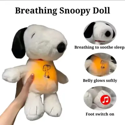 Peluche Snoopy blanco y negro Respira simulación - miniatura 2