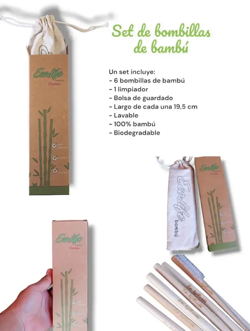 Set de bombillas de bambú ecológicas - 1