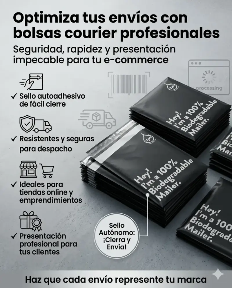 Bolsas courier biodegradables negras - 1