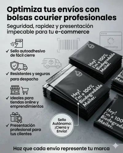 Bolsas courier biodegradables negras - miniatura 1