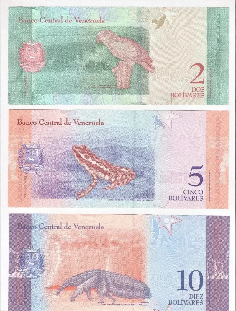 Colección 3 Billetes Venezuela 2 5 10 Bolivares - 2