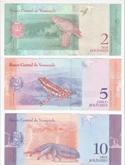 Colección 3 Billetes Venezuela 2 5 10 Bolivares - miniatura 2
