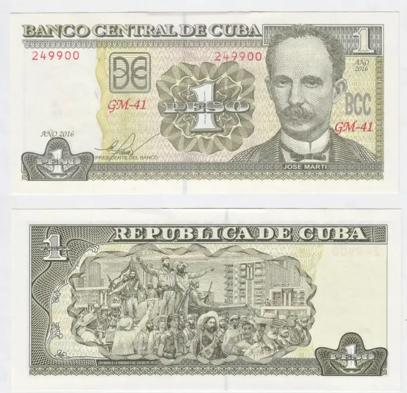 Billete Cuba 1 Peso 2016 Unc Nuevo