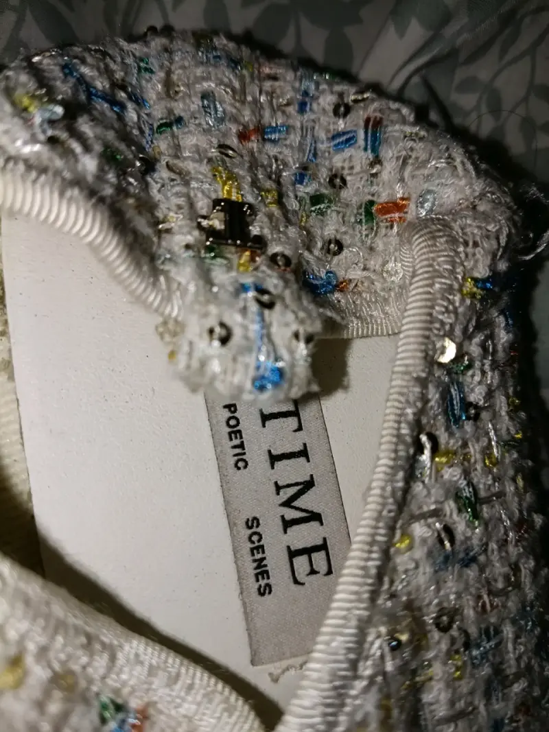 Zapatillas tweed y goma blancas - 2