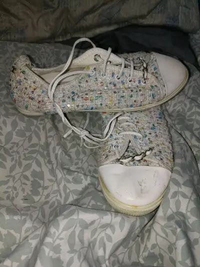 Zapatillas tweed y goma blancas - miniatura 3