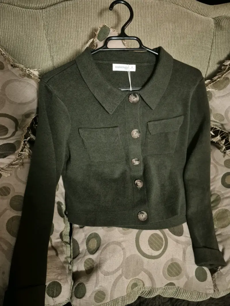Cardigan verde oscuro mujer