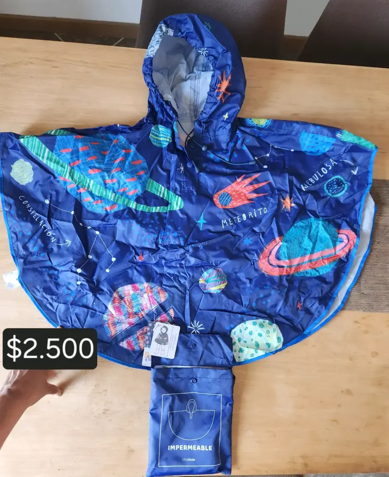 Capa impermeable infantil azul