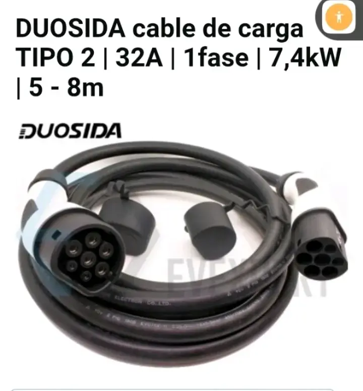 Cable de carga DUOSIDA Tipo 2