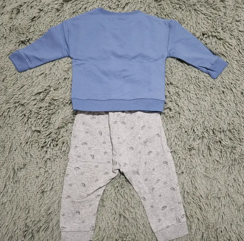 Conjunto bebé azul y gris - 2