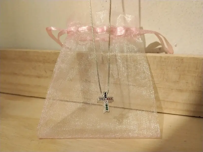 Collar con colgante de cruz plata 925 - 1