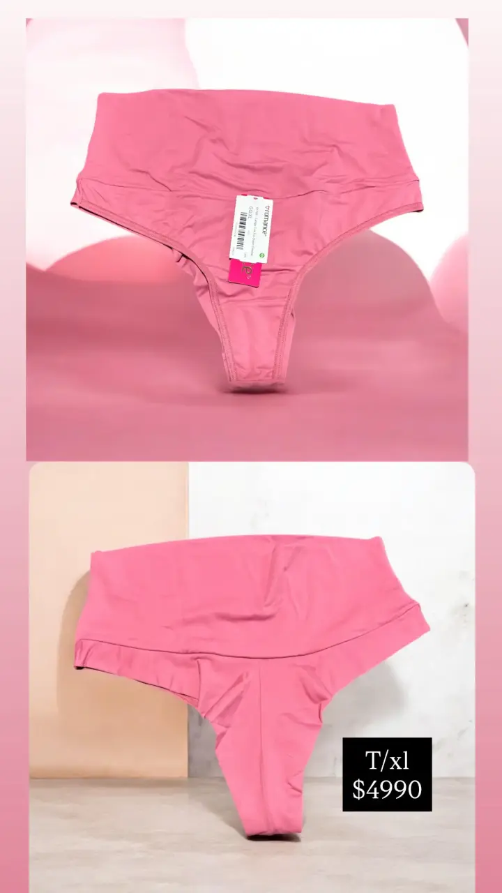 Calzón rosado talle alto - 1