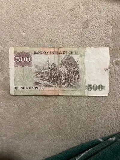 Billete chileno 500 pesos antiguo - miniatura 1