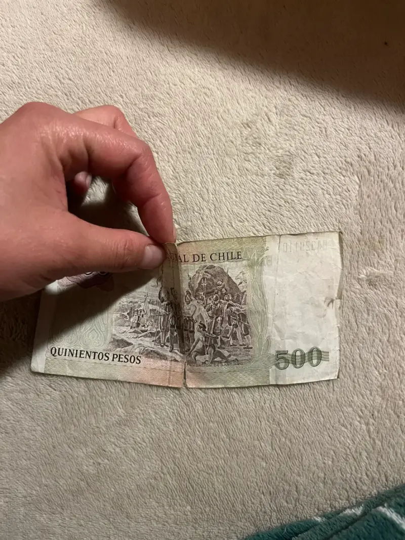 Billete chileno 500 pesos antiguo - 3
