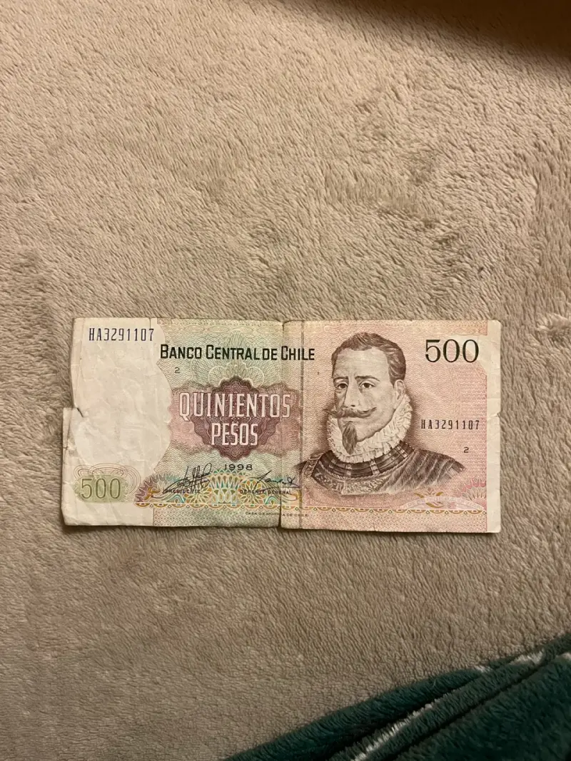 Billete chileno 500 pesos antiguo - 5