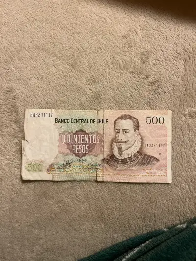Billete chileno 500 pesos antiguo - miniatura 5