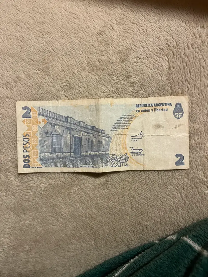 Billete antiguo 2 pesos argentinos - 2