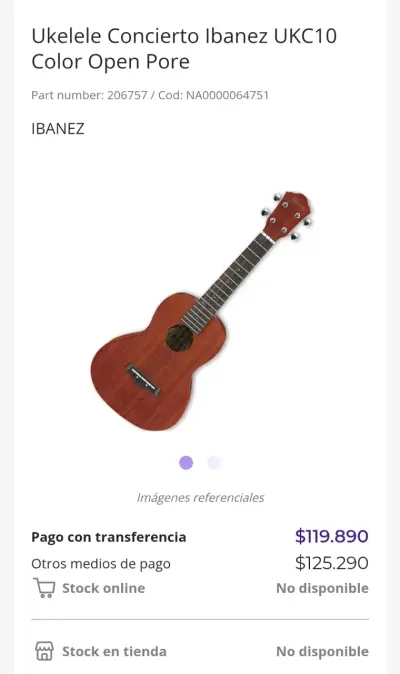 Ukelele Ibanez UKC10 Open Pore - miniatura 1