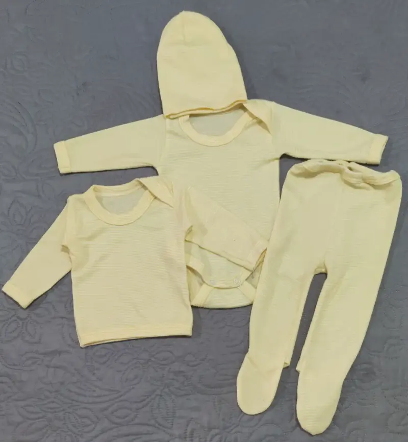 Conjunto de recien nacido amarillo 4 piezas