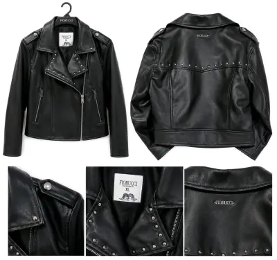 Chaqueta de cuero negra XL - miniatura 1
