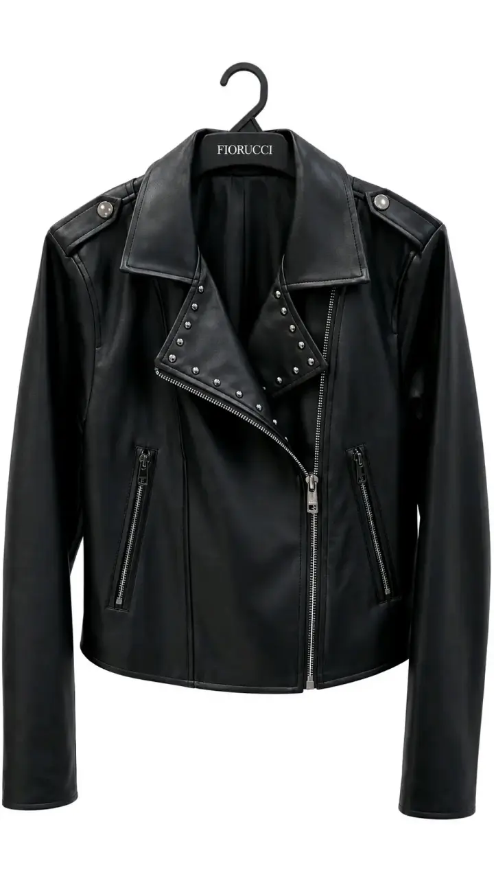 Chaqueta de cuero negra XL - 2
