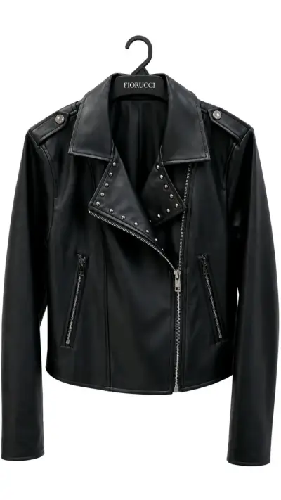 Chaqueta de cuero negra XL - miniatura 2