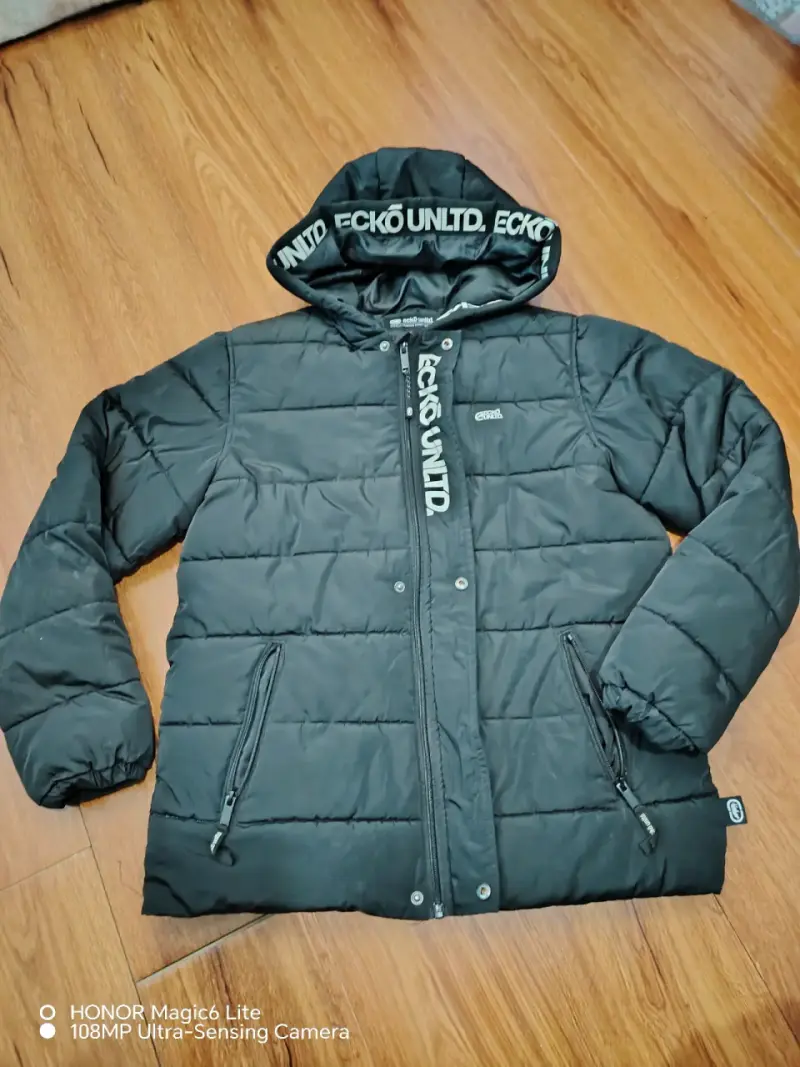 Parka negra Ecko Unltd con capucha - 1