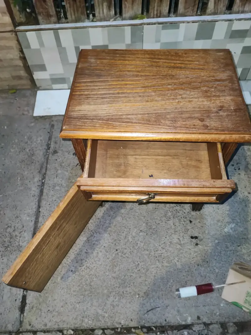 Velador de madera vintage - 3