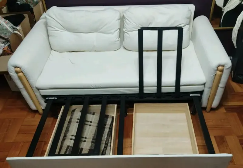 Sofá cama plegable blanco - 3