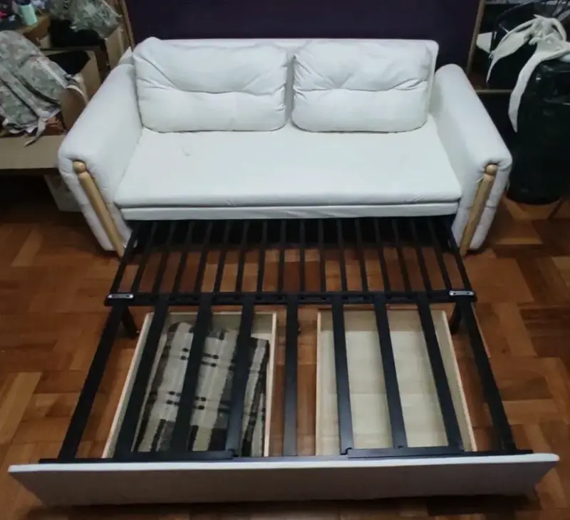 Sofá cama plegable blanco - 6