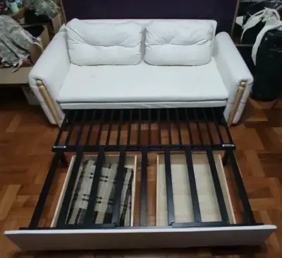 Sofá cama plegable blanco - miniatura 6