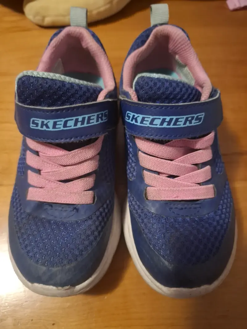 Zapatillas Skechers azul y rosado